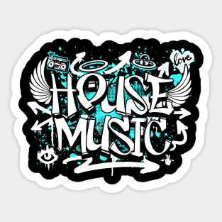 HOUSE MUSIC  - Graffiti Steez (Pink/White) Sticker